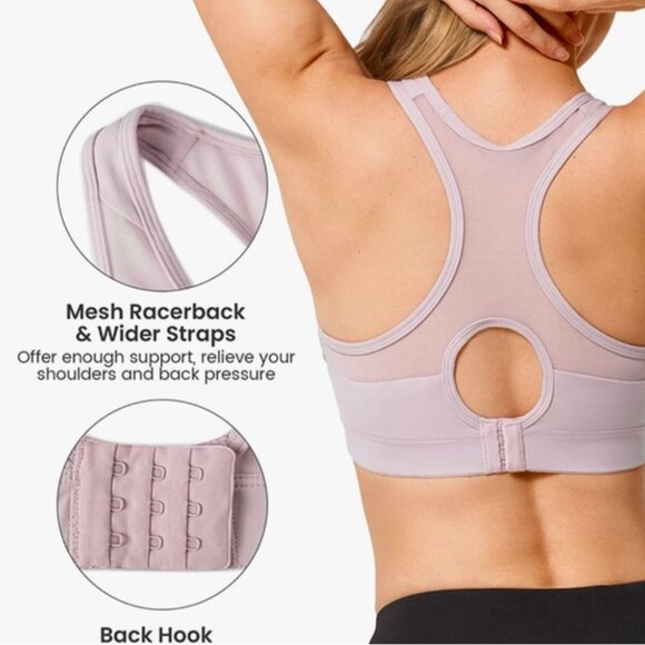 New Medium Yvette High Impact Racerback Sports Workout Running Bra NWT - Picture 2 of 6